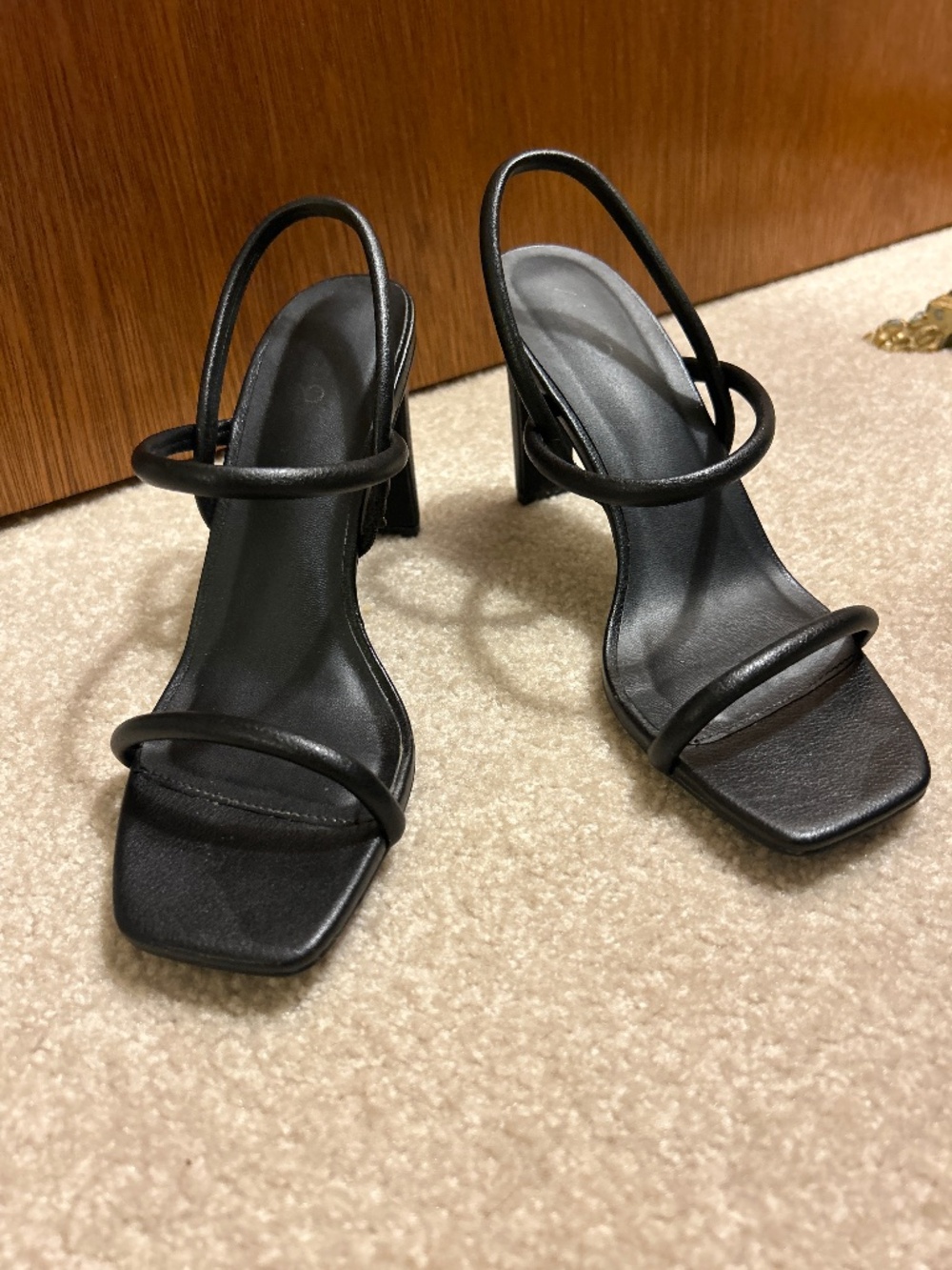 Aldo Karla black square toe heels size 8